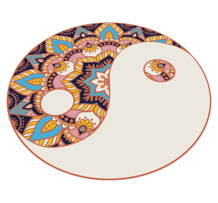 Yin yang-motief vinyl tapijt mandala - TenStickers