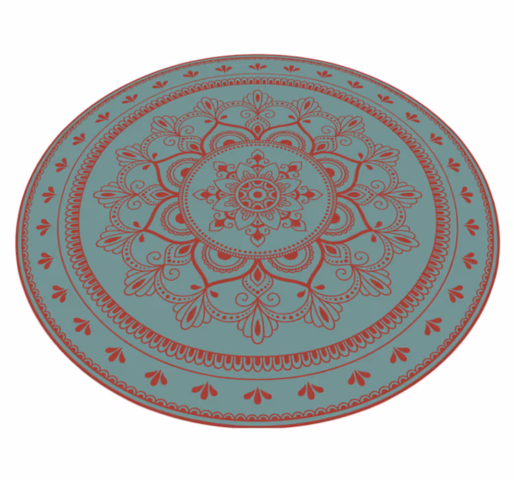 Complexe cirkelvormige illustratie vinyl tapijt mandala - TenStickers