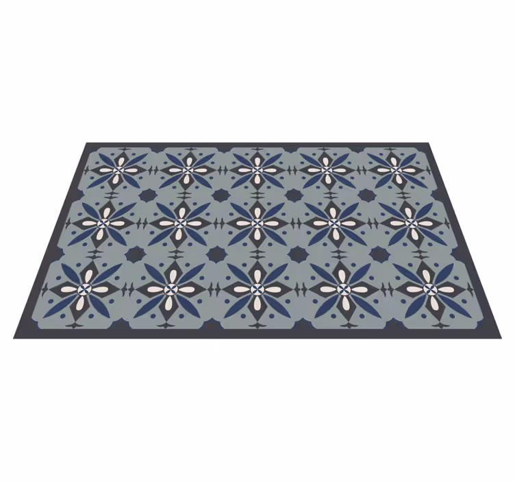 Grijs botanisch motief vinyl tapijt tegels - TenStickers