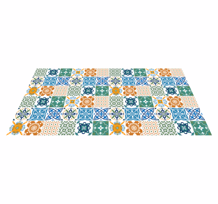 Levendige motieven vinyl tapijt tegels - TenStickers
