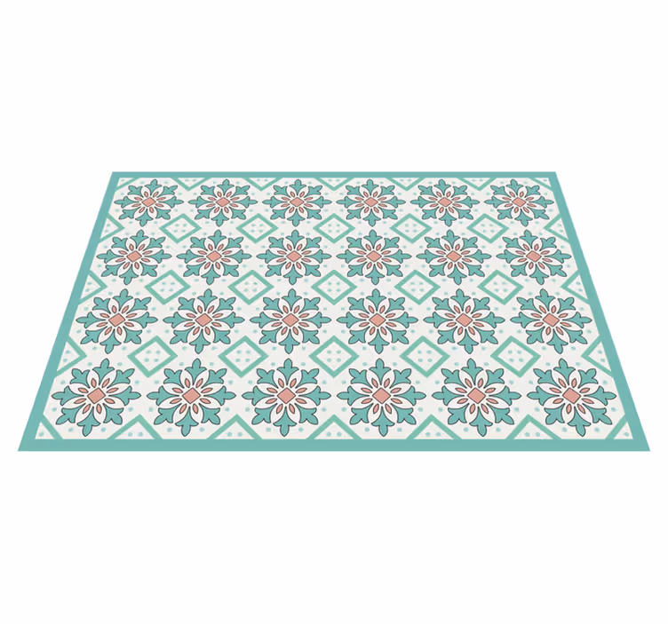 Bloemenmozaïekconcept vinyl tapijt tegels - TenStickers