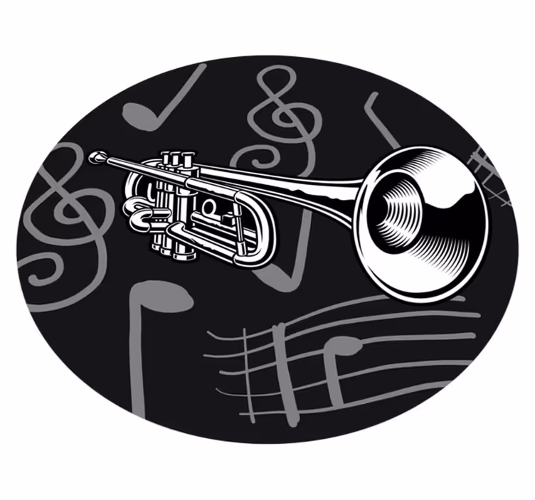 Muziekinstrument thema vinyl tapijt rond - TenStickers