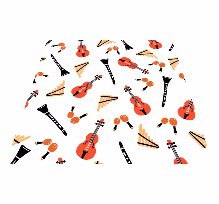 Vinyl tapijt meer kinderen muziekinstrumenten motieven - TenStickers