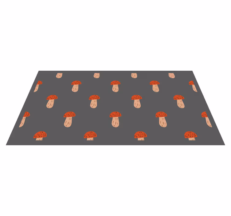 Vinyl tapijt natuur speelse paddenstoelen patroon - TenStickers