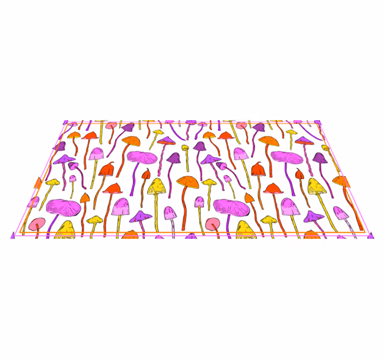 Kleurrijke paddenstoelillustraties vinyl tapijt natuur - TenStickers