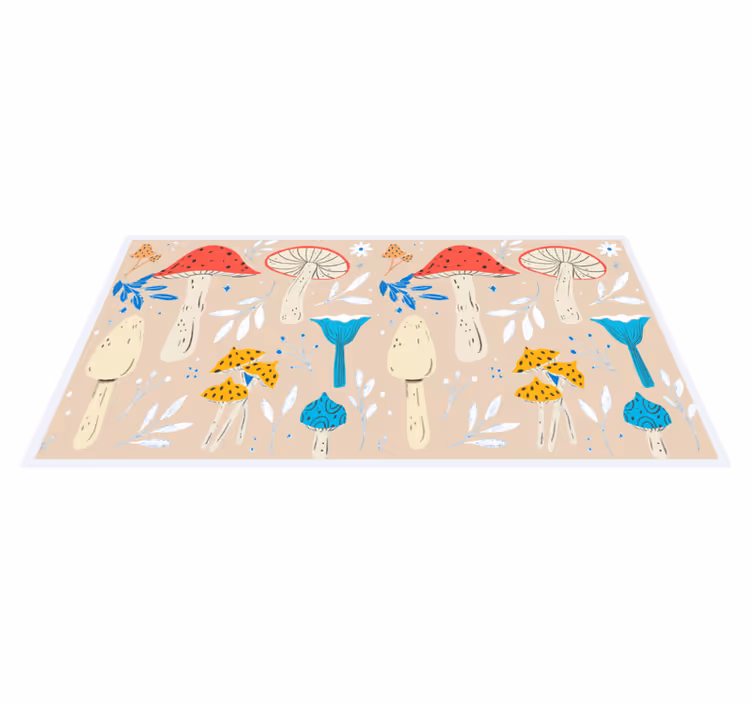 Paddenstoelelementen vinyl tapijt natuur - TenStickers