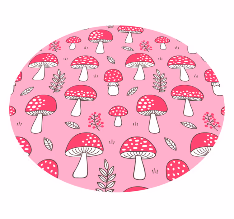 Charmante paddenstoelillustratie vinyl tapijt keuken - TenStickers