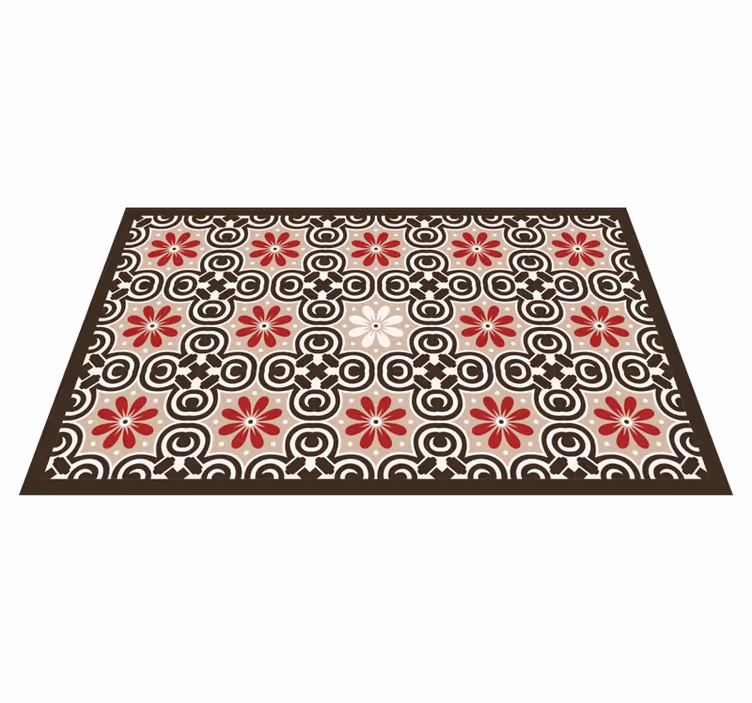 Bloemen cirkelvormige patronen vinyl tapijt tegels - TenStickers