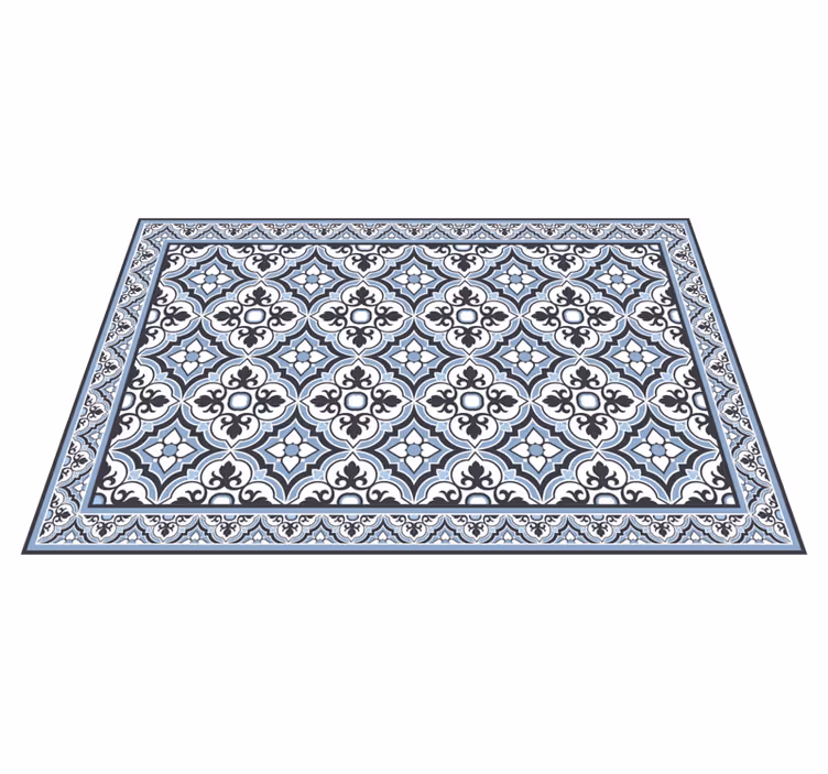 Bloemen geometrisch patroon marmeren vinyl tapijt - TenStickers