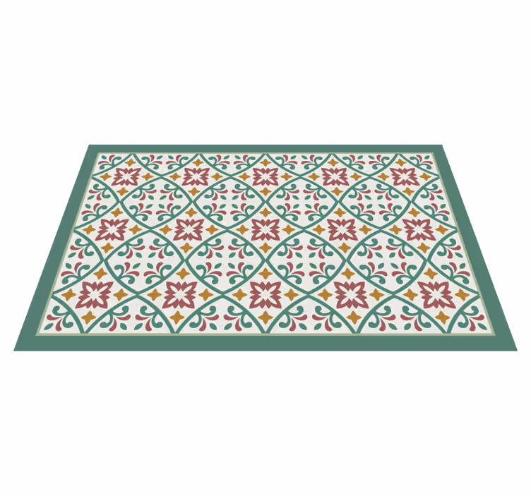 Elegante bloemenmozaïek vinyl tapijt keuken - TenStickers