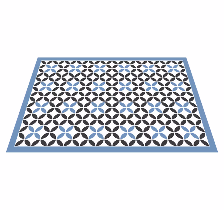 Overlay blauw cirkelvormig patroon vinyl tapijt geometrisch - TenStickers