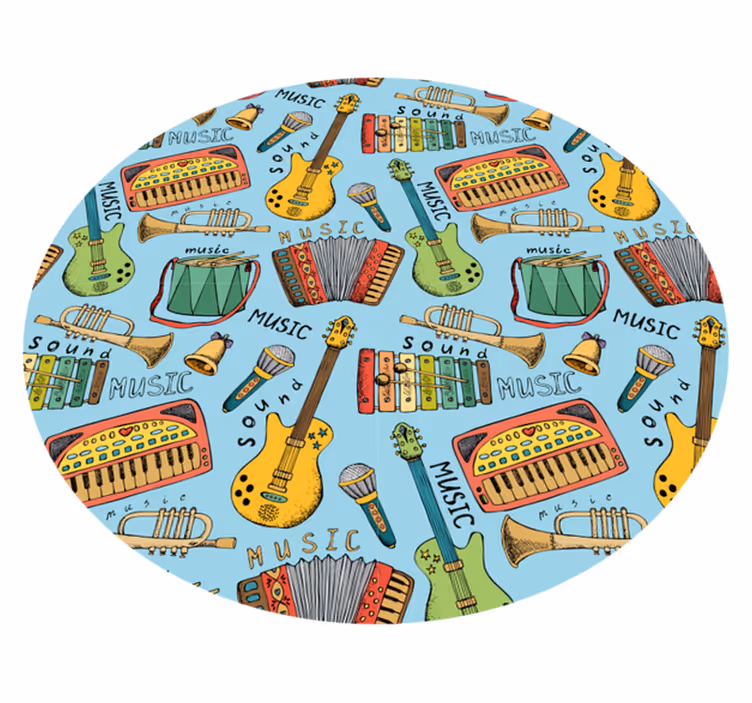 Vinyl tapijt meer kinderen muziekinstrumenten plezier - TenStickers