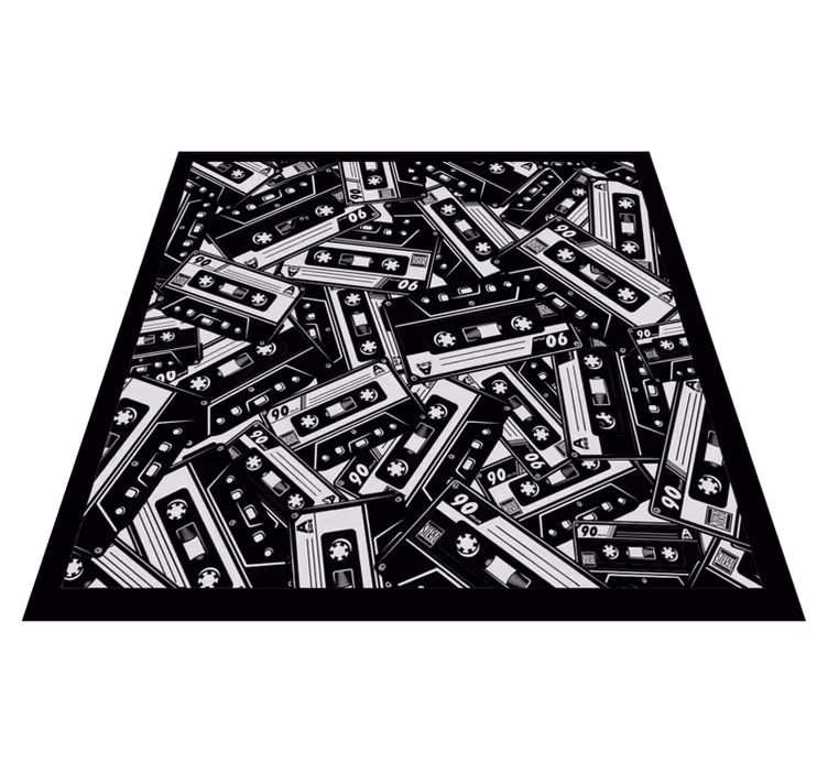 Cassettebandmotief vinyl tapijt tiener - TenStickers