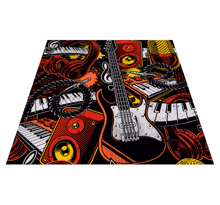 Vinyl tapijt evenement muzikale elementen showcase - TenStickers
