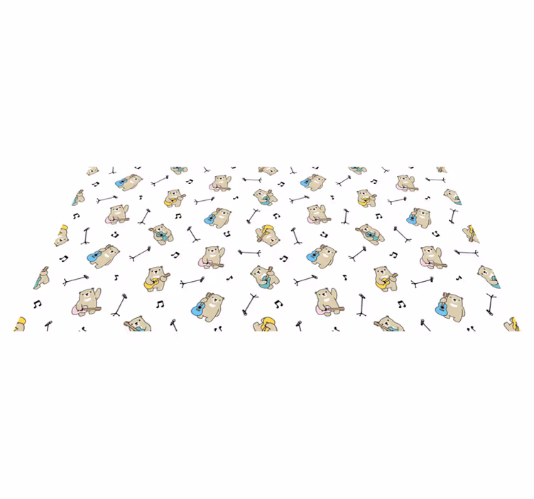 Muzikale beren thema vinyl tapijt baby - TenStickers