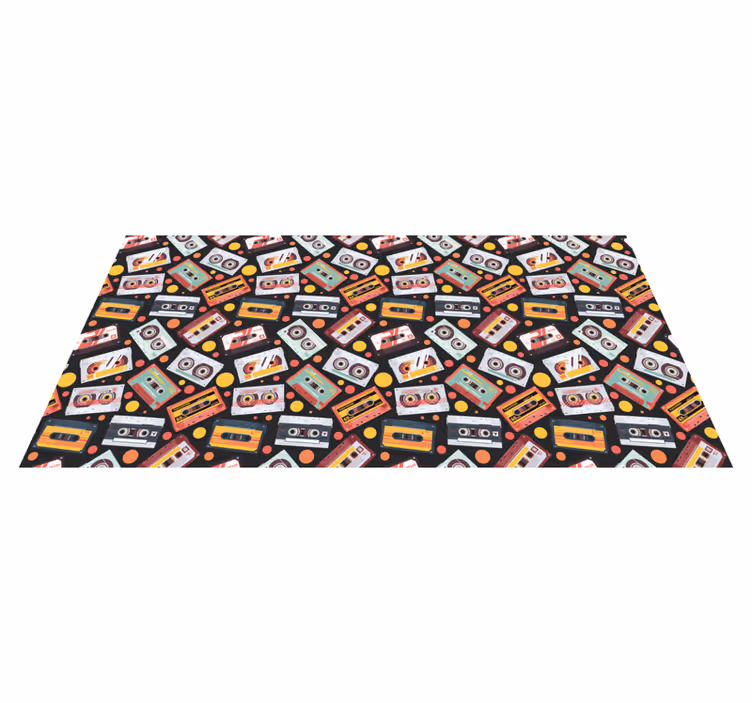 Vinyl tapijt meer kinderen vintage audio cassettes - TenStickers