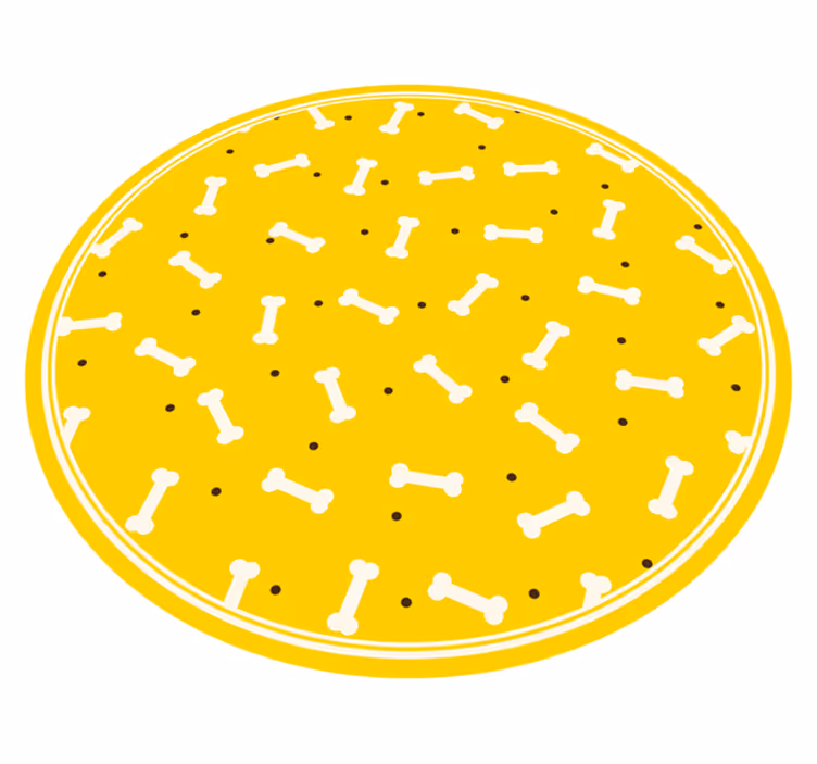 Geel botpatroon dieren vinyl tapijt - TenStickers