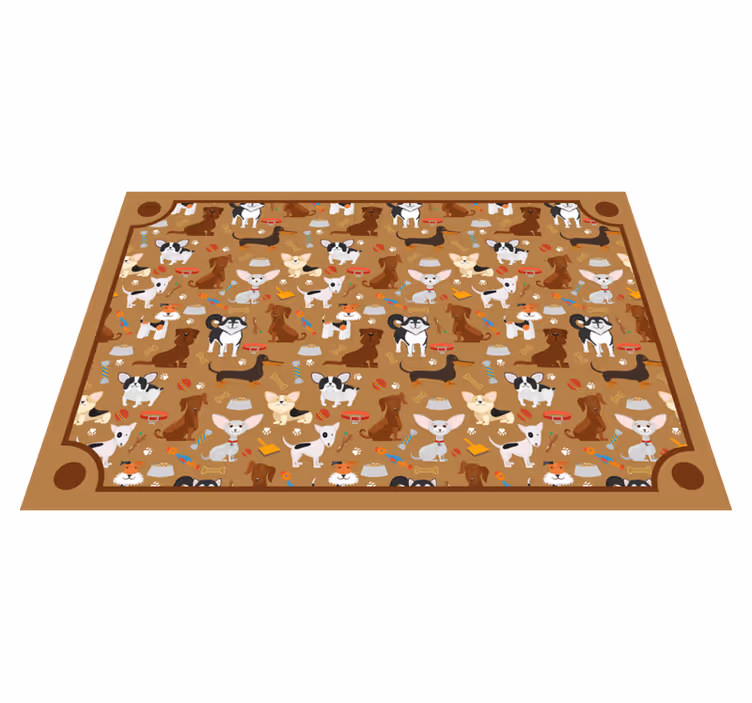 Schattige hondenpatronen dieren vinyl tapijt - TenStickers