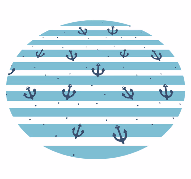 Blauwe maritieme strepen vinyl tapijt badkamer - TenStickers