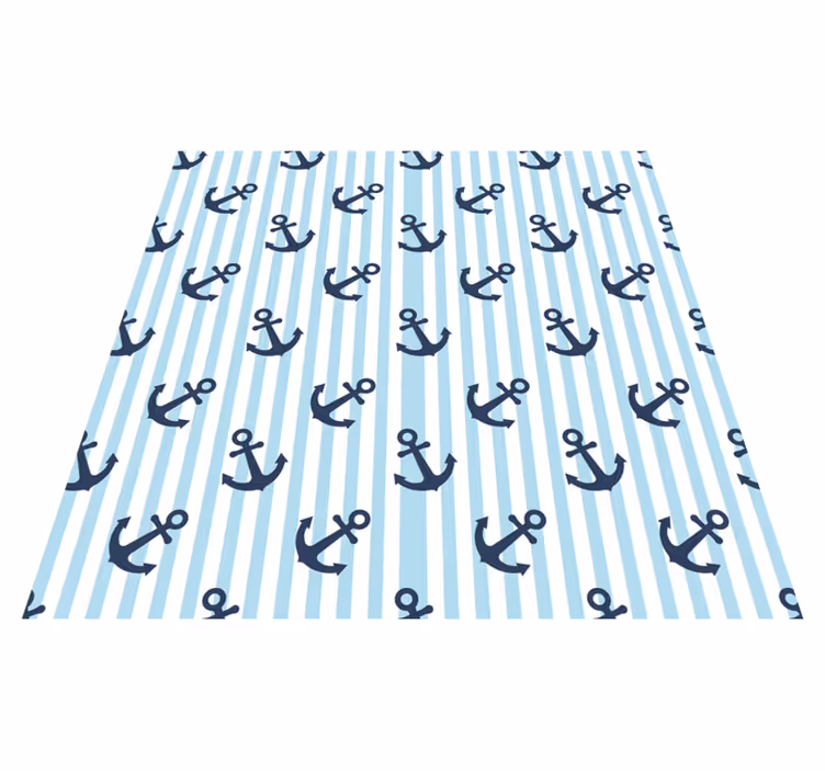 Maritiem ankermotief vinyl tapijt strepen - TenStickers