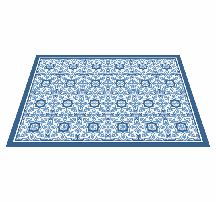 Blauw patroon mozaïek vinyl tapijt tegels - TenStickers