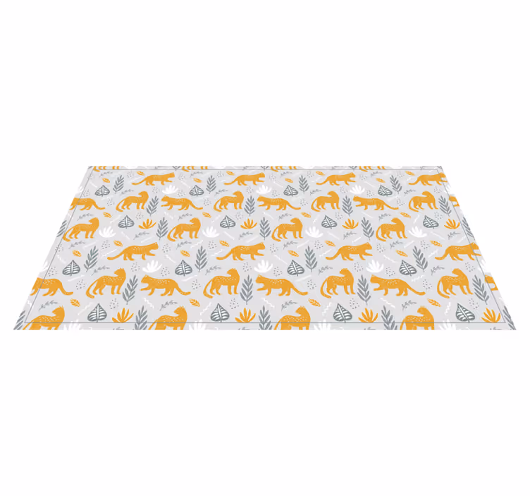 Patroon van wilde katten dieren vinyl tapijt - TenStickers