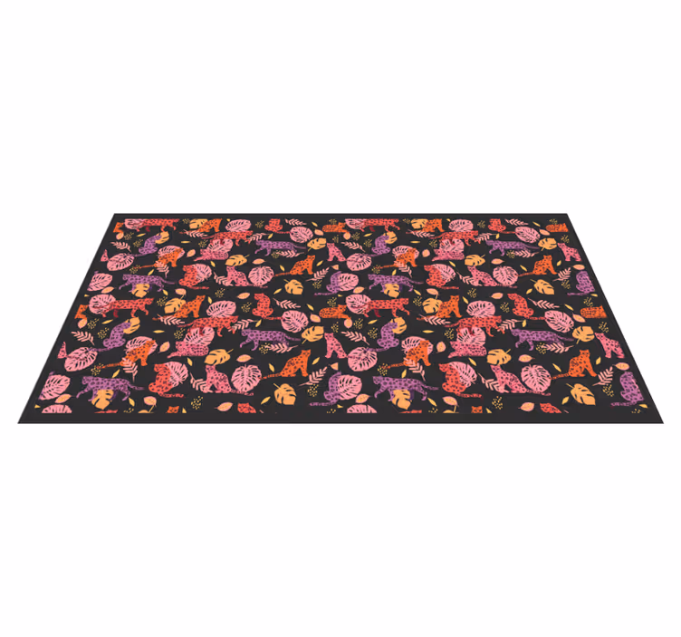 Kleurrijke junglekatten dieren vinyl tapijt - TenStickers