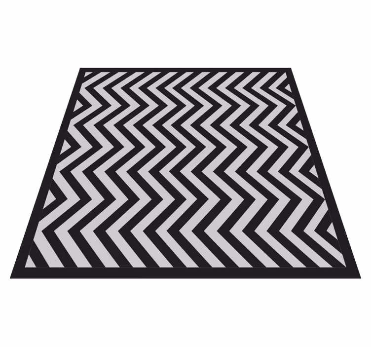 Vinyl tapijt geometrisch zwart en grijs zigzag - TenStickers