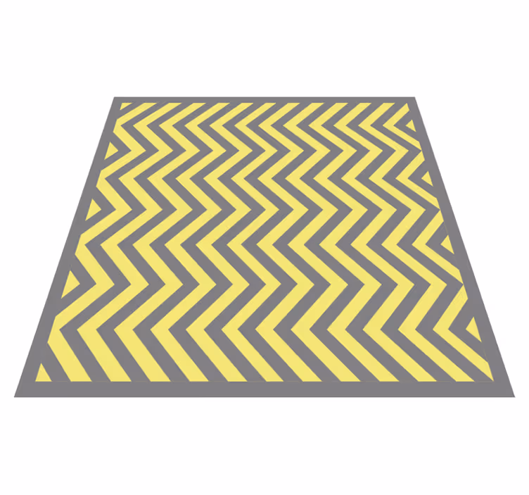 Vinyl tapijt strepen geel en grijs chevron - TenStickers