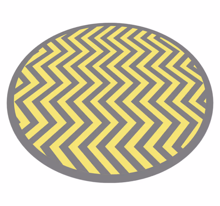 Vinyl tapijt geometrisch grijs en geel zigzag - TenStickers