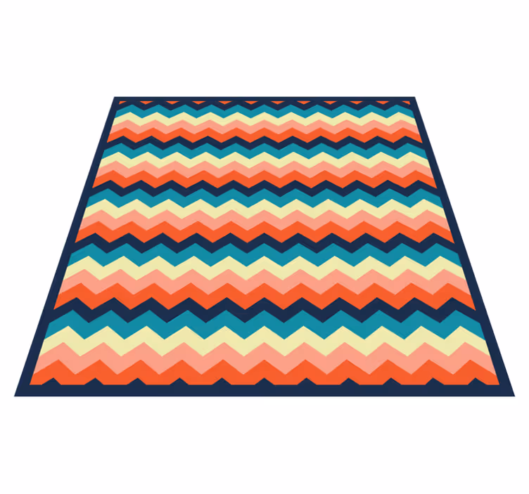 Vinyl tapijt strepen kleurrijk chevron motief - TenStickers