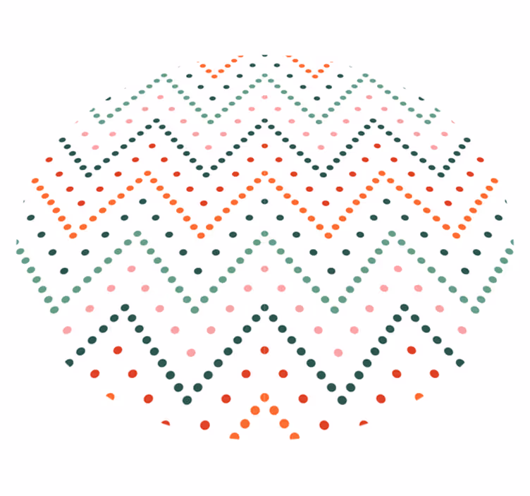 Vinyl tapijt minimalistisch chevron kleurrijke stippen - TenStickers