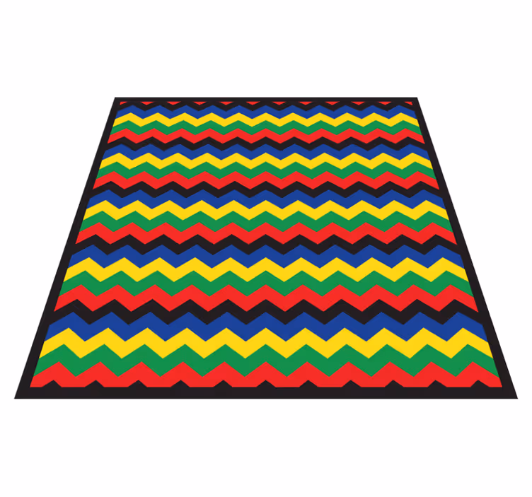 Levendig zigzagelement vinyl tapijt geometrisch - TenStickers