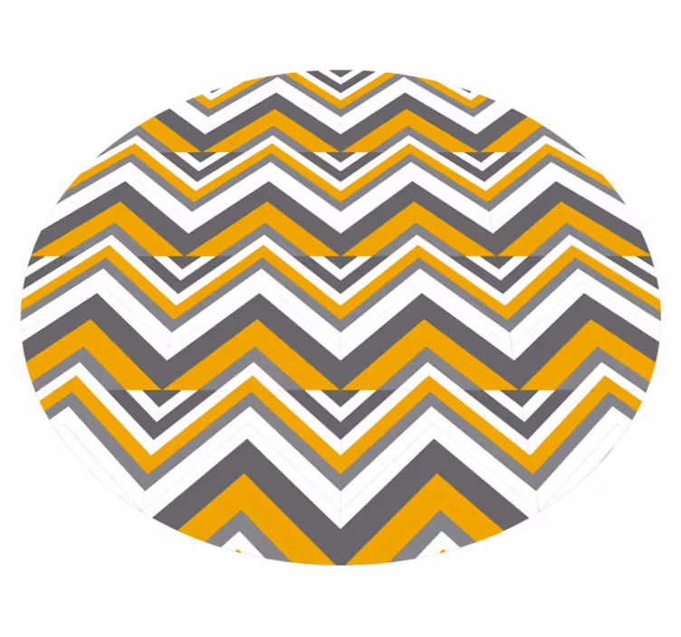 Vinyl tapijt geometrisch chevron grijs en geel - TenStickers