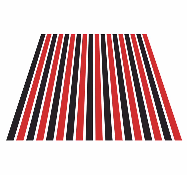 Vinyl tapijt strepen verticaal rood en zwart - TenStickers