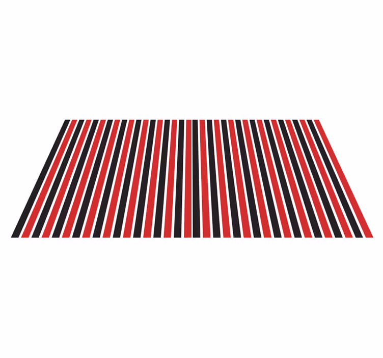 Vinyl tapijt strepen rood en zwart patroon - TenStickers