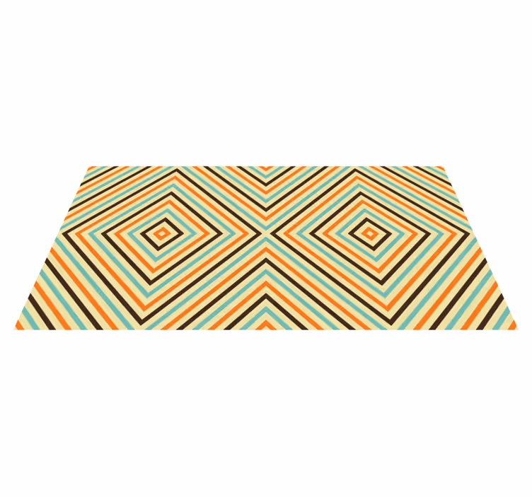 Ruitpatroon strepen vinyl tapijt geometrisch - TenStickers