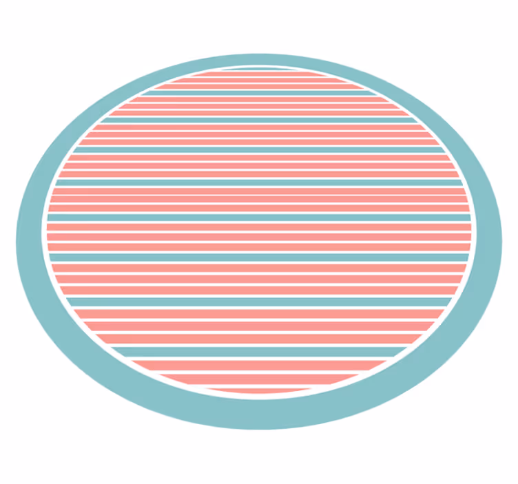Zachte gestreepte set vinyl tapijt rond - TenStickers
