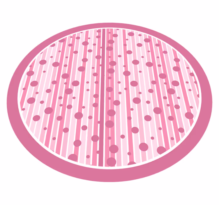 Vinyl tapijt baby roze gestreepte stippen - TenStickers