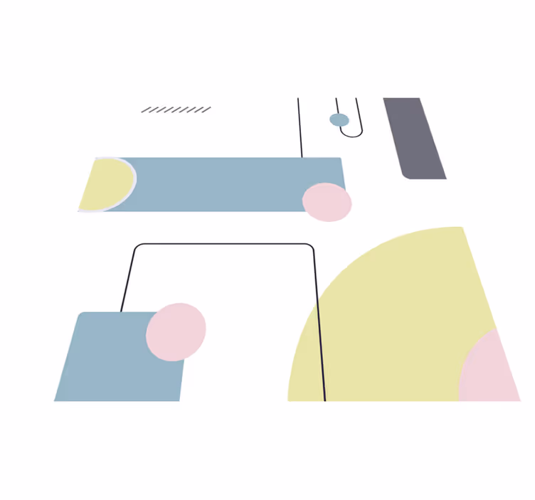 Vinyl tapijt minimalistisch abstract pastel vormen - TenStickers
