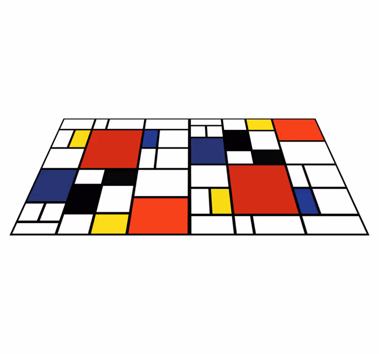 Kleurblokpatroon vinyl tapijt modern - TenStickers