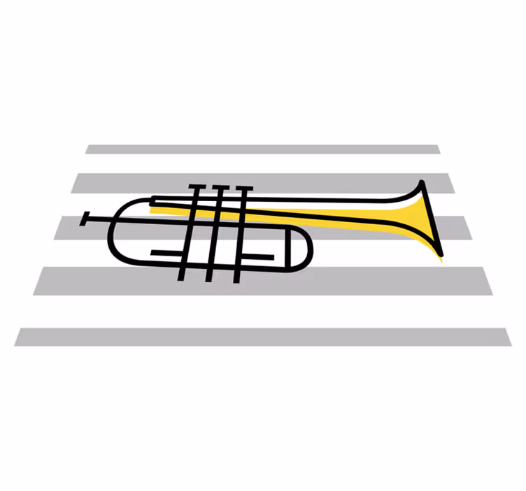 Stijlvolle trompetillustratie vinyl tapijt strepen - TenStickers