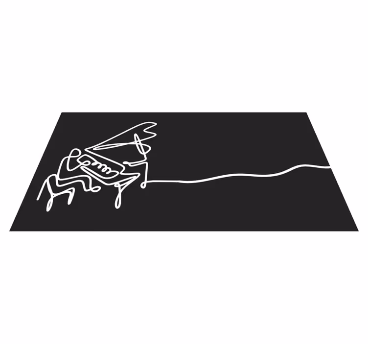 Vinyl tapijt modern piano lijntekening - TenStickers