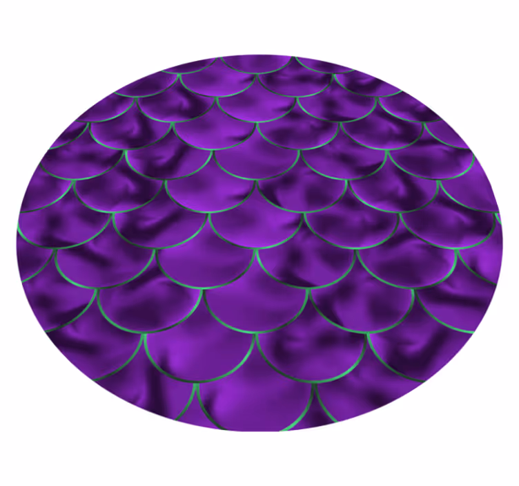 Rond vinyl tapijt 3d zeemeermin schubben - TenStickers