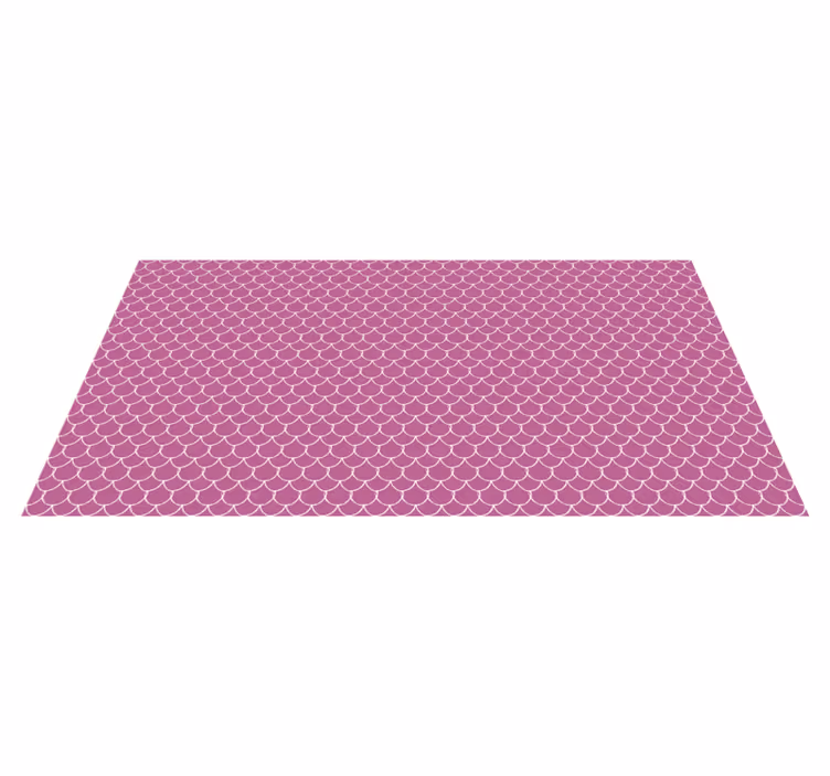 Vinyl vloerkleed dierenprint kleine roze zeemeermin schubben - TenStickers