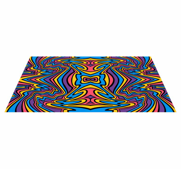 Psychedelisch wervelpatroon vinyl tapijt textuur - TenStickers