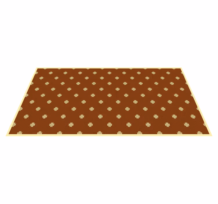 Klassieke okerkleurige bloemen vinyl tapijt andere textuur - TenStickers