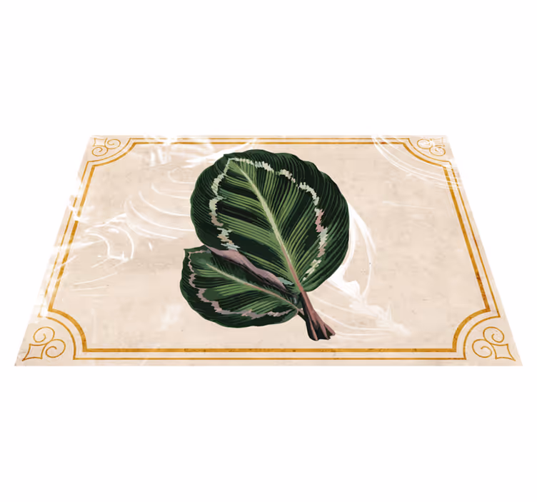 Bladmotief elegantie vinyl tapijt natuur - TenStickers