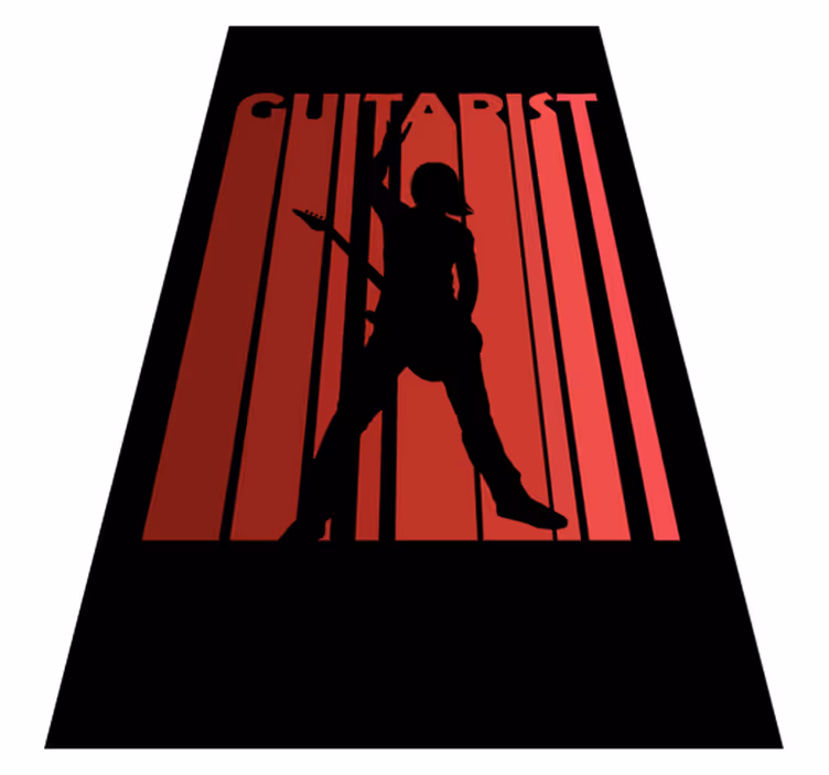 Gitarist silhouet vinyl tapijt textuur - TenStickers