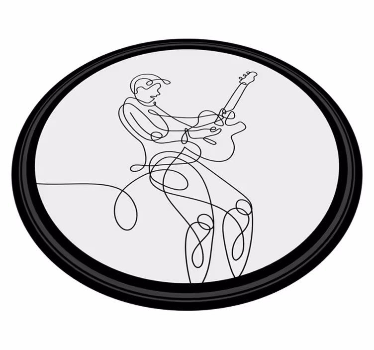 Lijnkunstmuzikant vinyl tapijt textuur - TenStickers